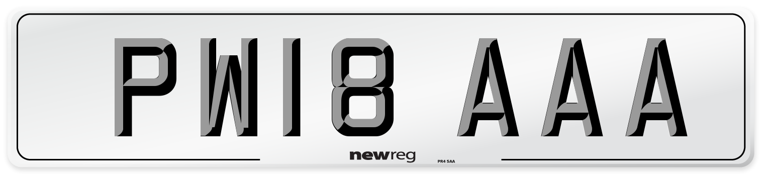 PW18 AAA Number Plate from New Reg